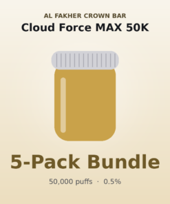 Al Fakher Crown Bar Cloud Force MAX 50K E-Head 5 Pack